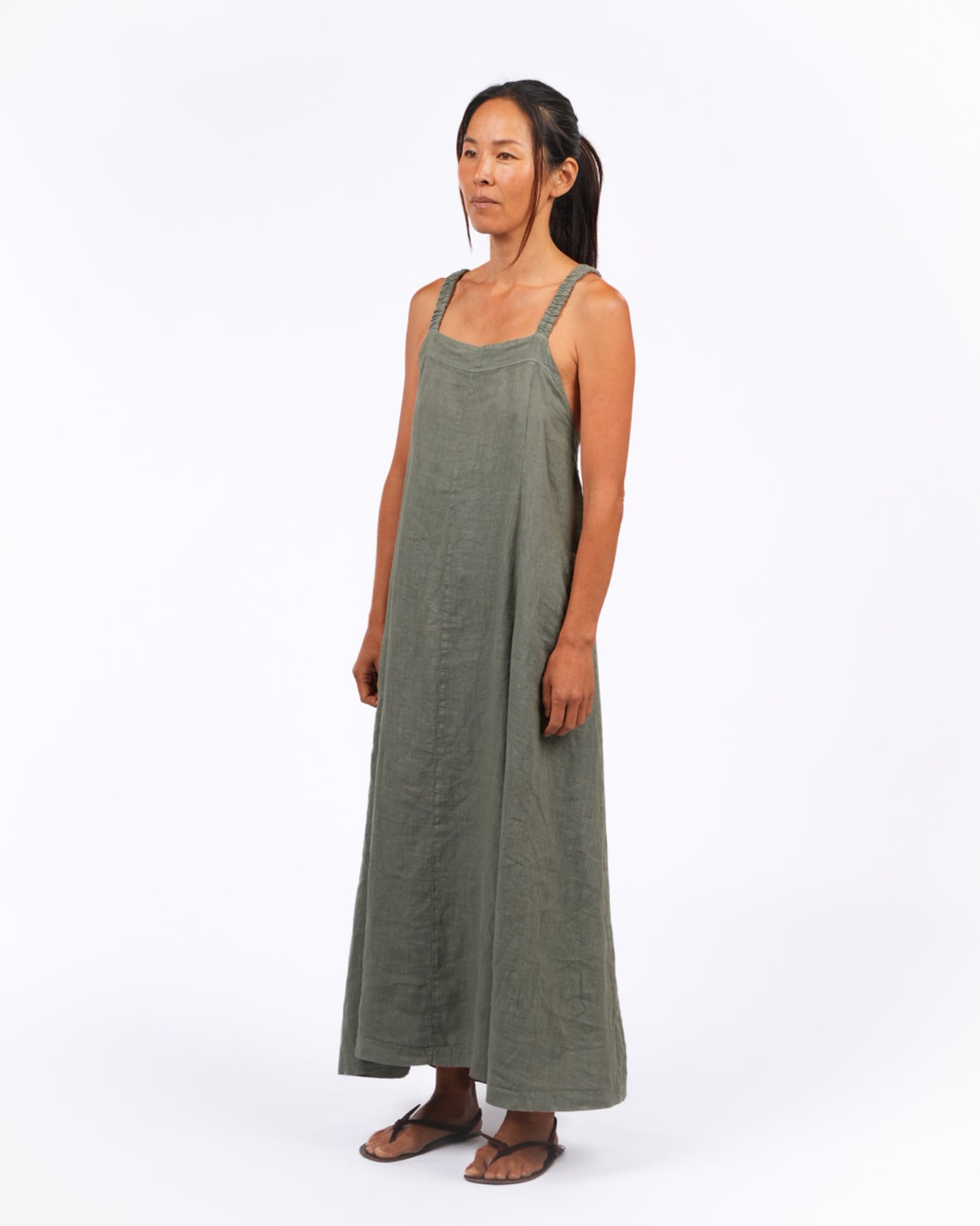 Montaigne Criss Cross Back Midi Dress Khaki