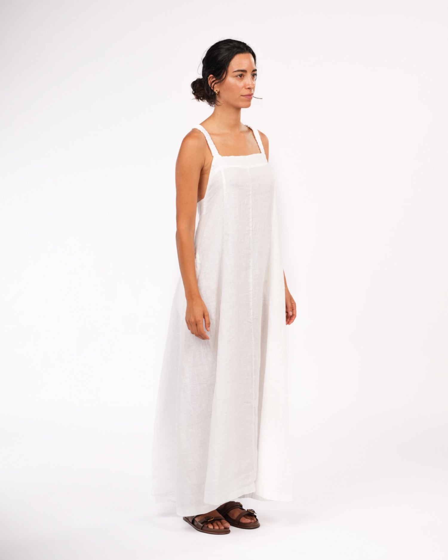 Montaigne Criss Cross Back Midi Dress White2