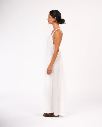 Montaigne Criss Cross Back Midi Dress White4