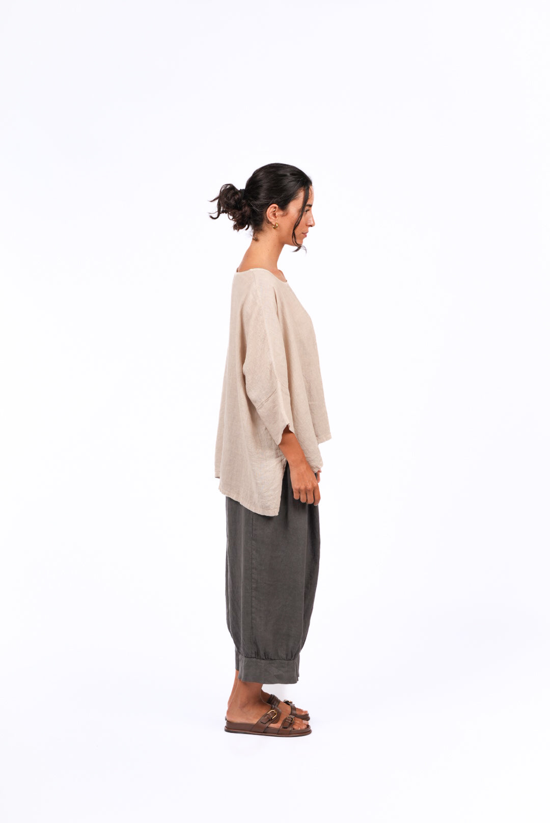 Montaigne Desi Linen Pants with Back Pockets (2 sizes) Petrol