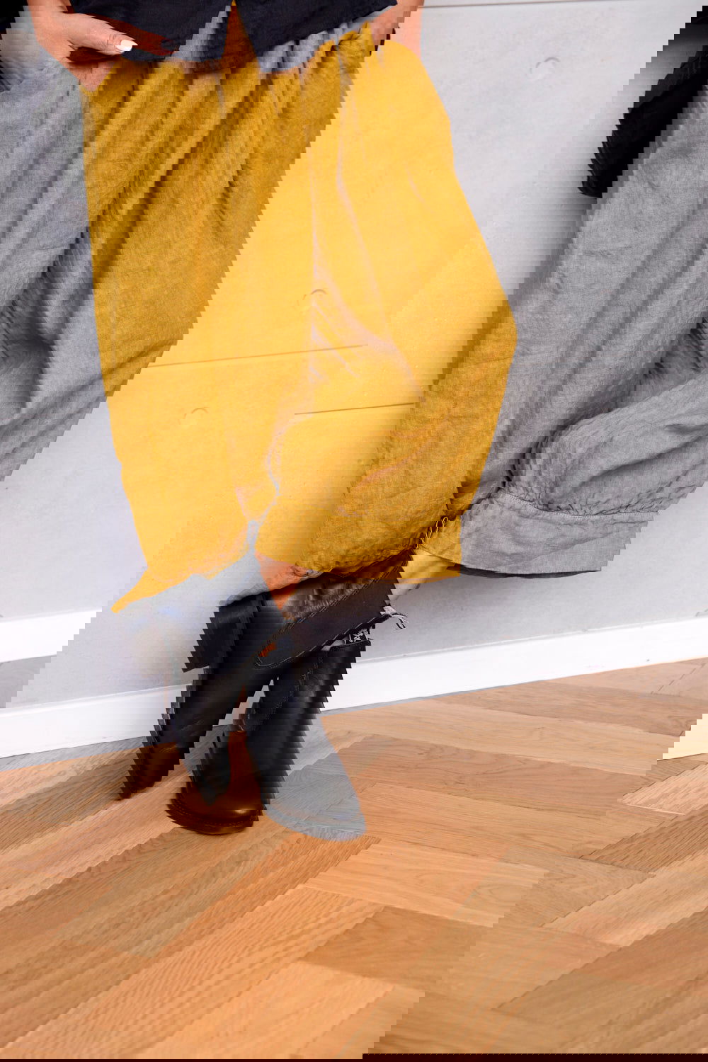 Montaigne Desi Linen Pants with Back Pockets (2 sizes) Senape1