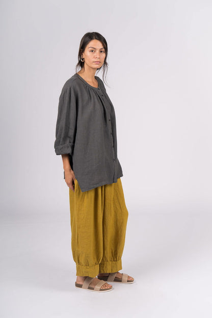 Montaigne Desi Linen Pants with Back Pockets (2 sizes) Senape2