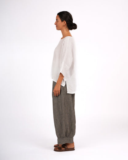 Montaigne Desi Pants In Houndstooth French Linen Black3