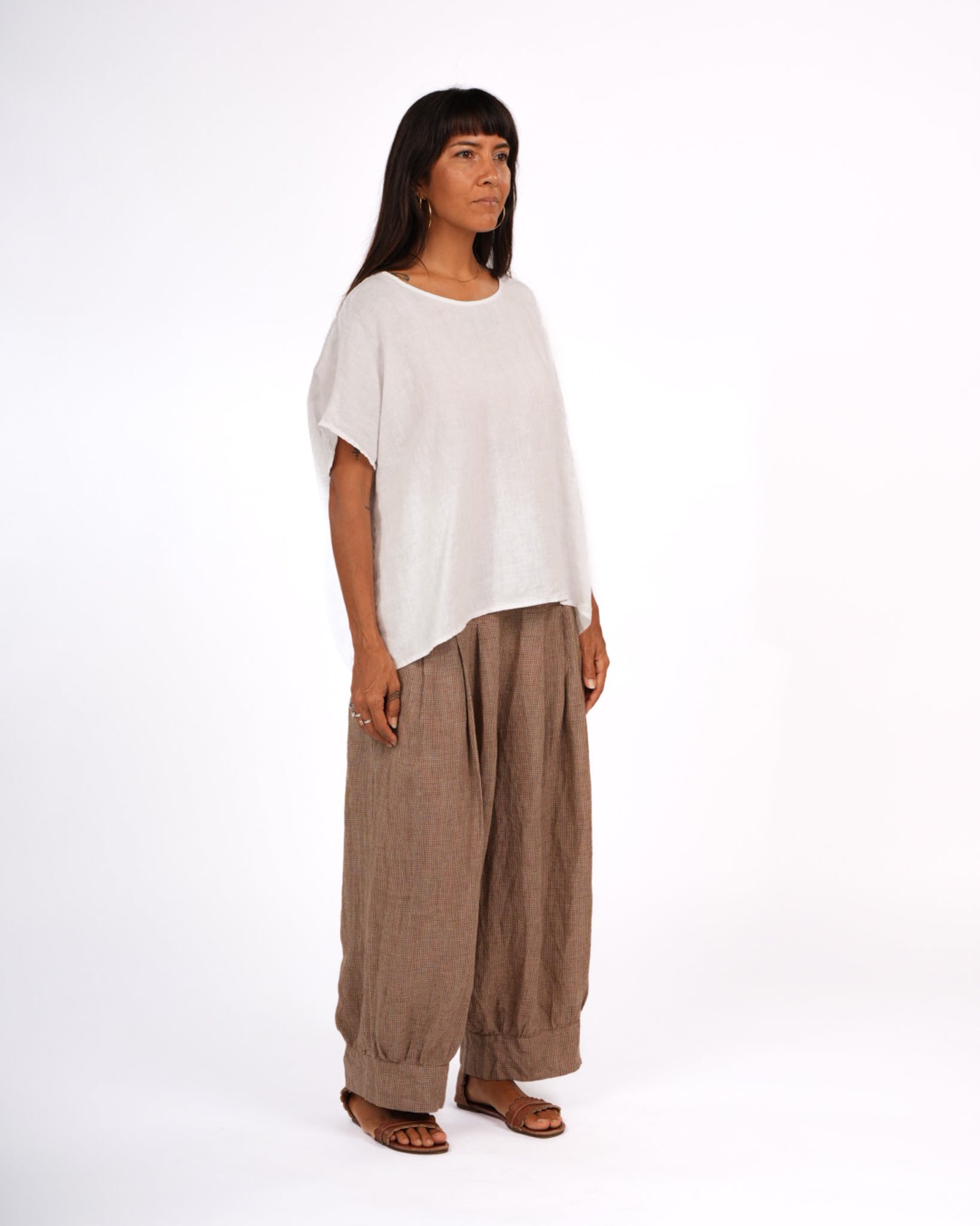 Montaigne Desi Pants In Houndstooth French Linen Brown