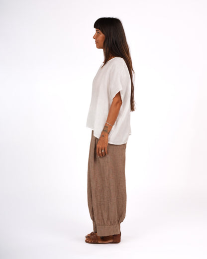 Montaigne Desi Pants In Houndstooth French Linen Brown5