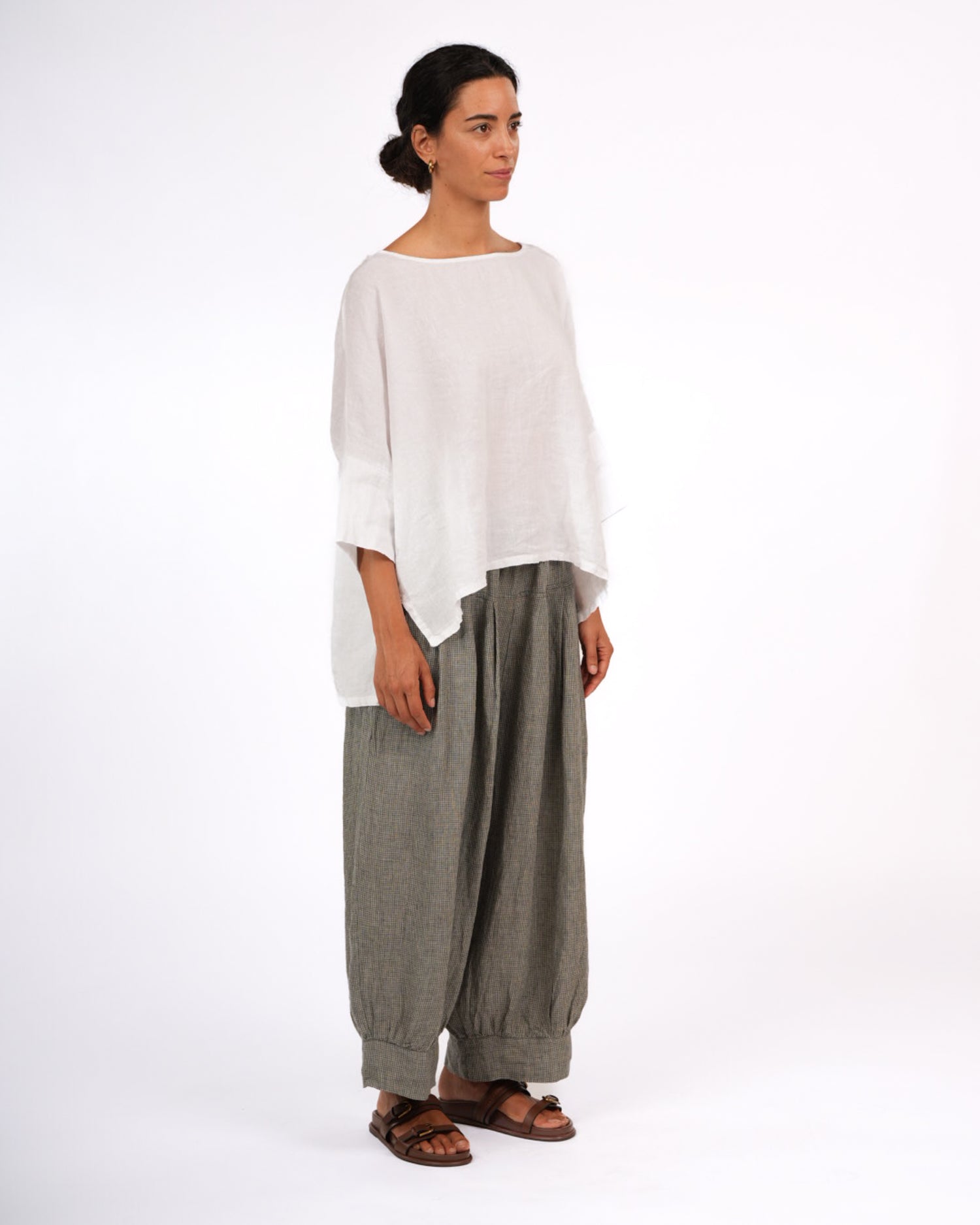 Montaigne Desi Pants In Houndstooth French Linen Green