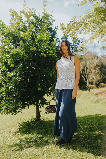 Montaigne Eadie Indigo Linen Pant1
