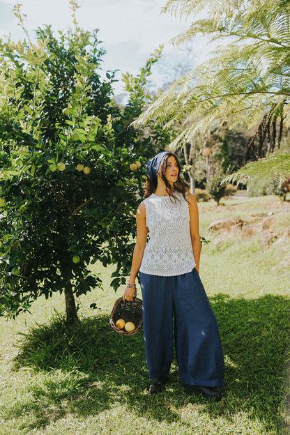 Montaigne Eadie Indigo Linen Pant3