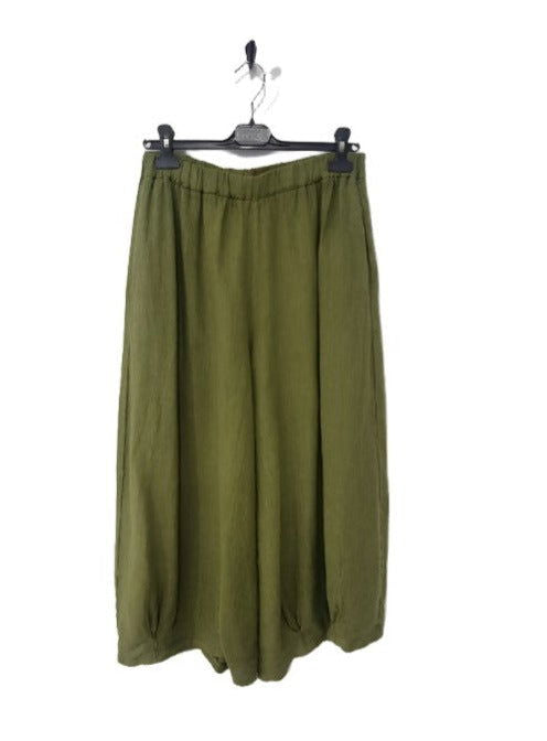 Montaigne Eadie Linen Pant with Gathering Detail Acid Green