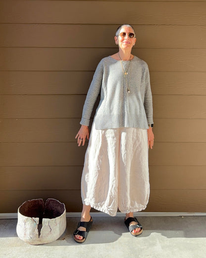 Montaigne Eadie Linen Pant with Gathering Detail Natural4