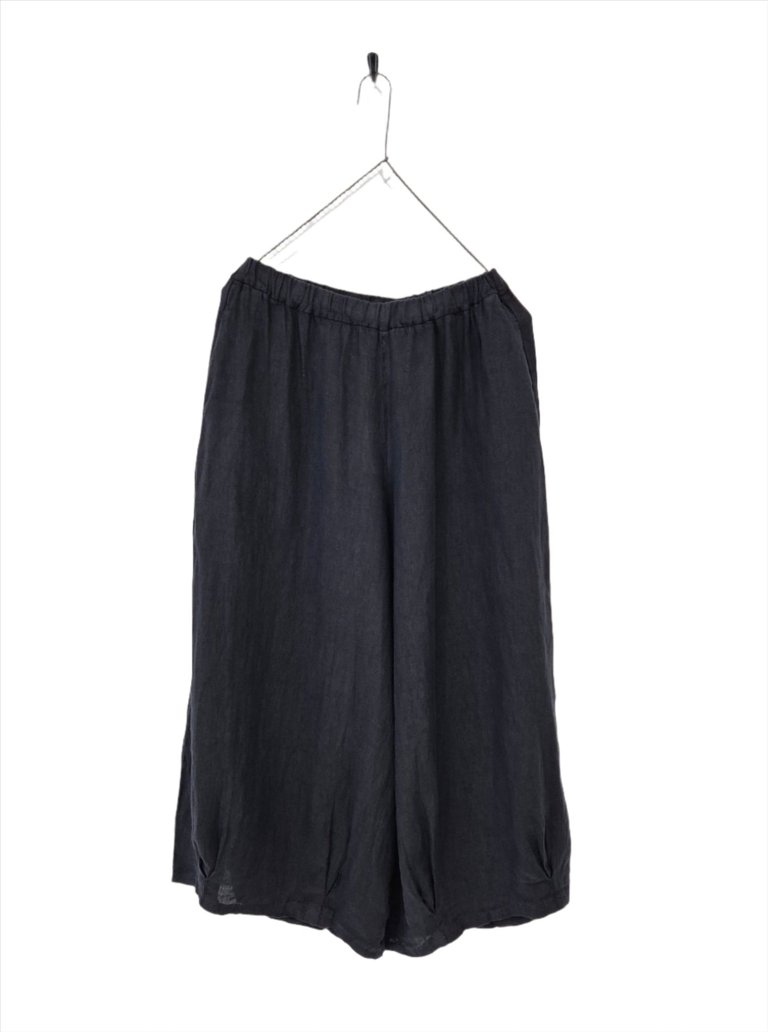 Montaigne Eadie Linen Pant with Gathering Detail Navy