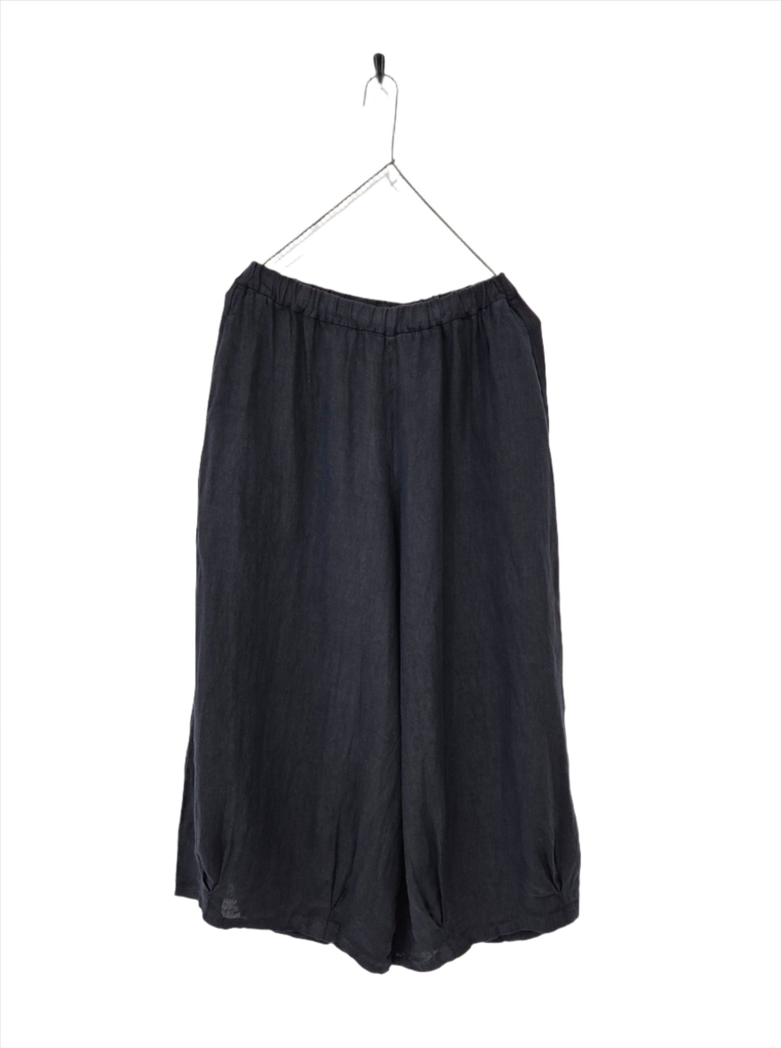 Montaigne Eadie Linen Pant with Gathering Detail Navy