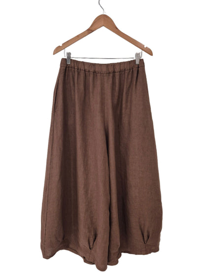 Montaigne Eadie Linen Pant with Gathering Detail Tobacco1