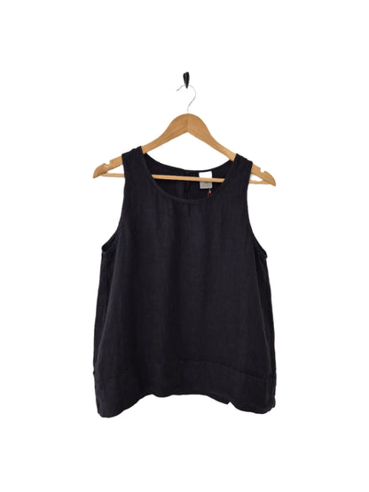 Montaigne Ebonie Linen Singlet Top Navy
