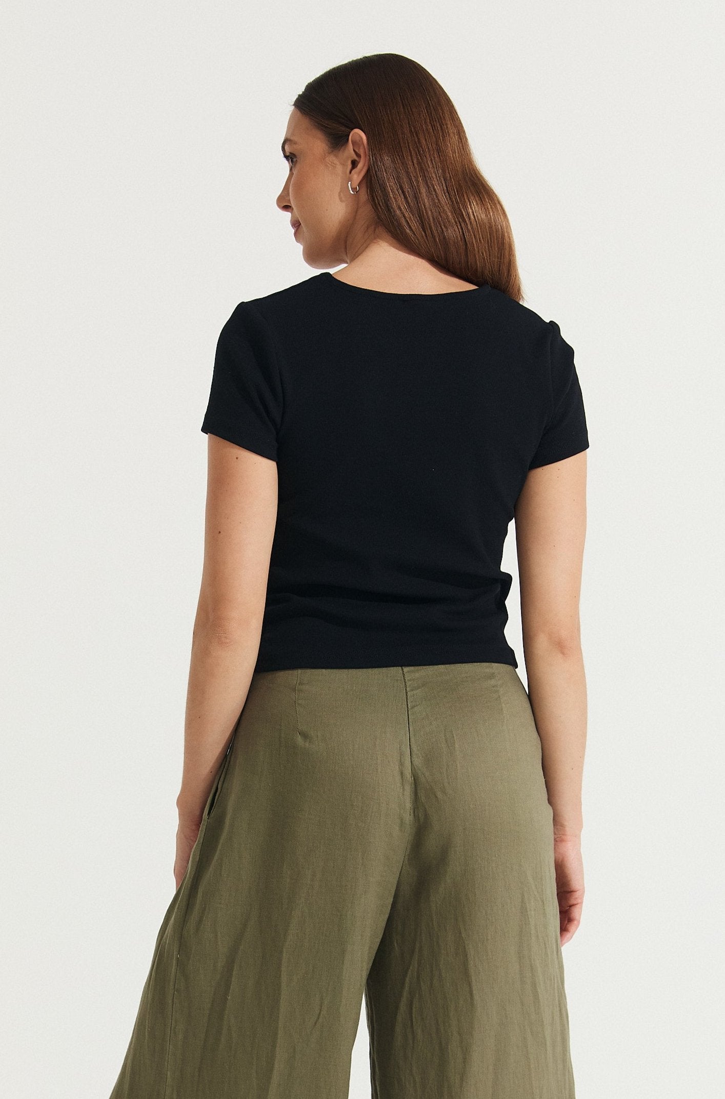 Montaigne Essential Rib Cotton T-Shirt Black1