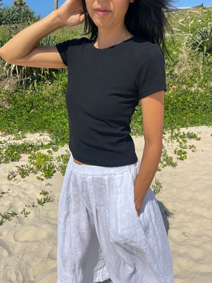 Montaigne Essential Rib Cotton T-Shirt Black2