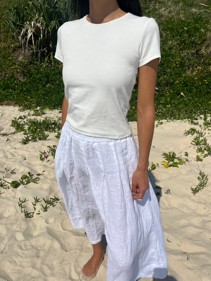 Montaigne Essential Rib Cotton T-Shirt White2