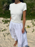 Montaigne Essential Rib Cotton T-Shirt White2
