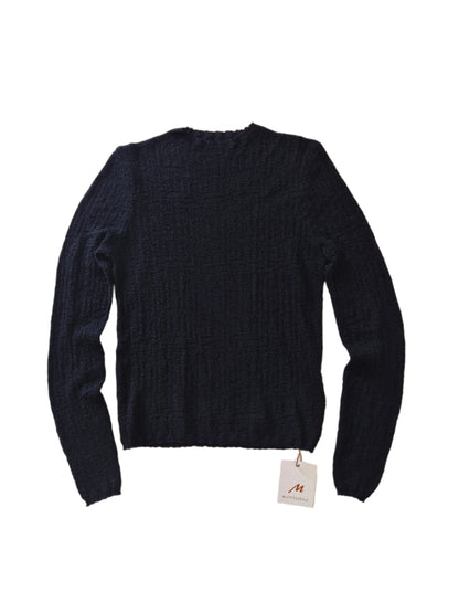 Montaigne Essential Superfine Lambswool Mock Neck Top Navy1
