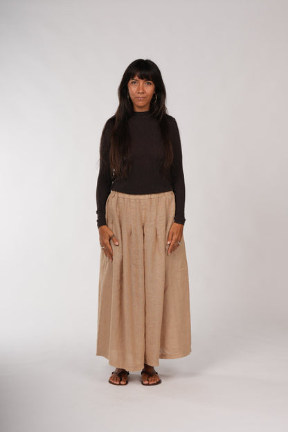 Montaigne Essential Superfine Lambswool Mock Neck Top Rich Brown