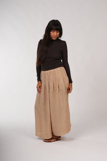 Montaigne Essential Superfine Lambswool Mock Neck Top Rich Brown2