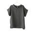 Montaigne European Linen Short Sleeve Top with Semi Cowl Neck Petrol