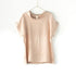 Montaigne European Linen Short Sleeve Top with Semi Cowl Neck Rose