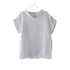 Montaigne European Linen Short Sleeve Top with Semi Cowl Neck White