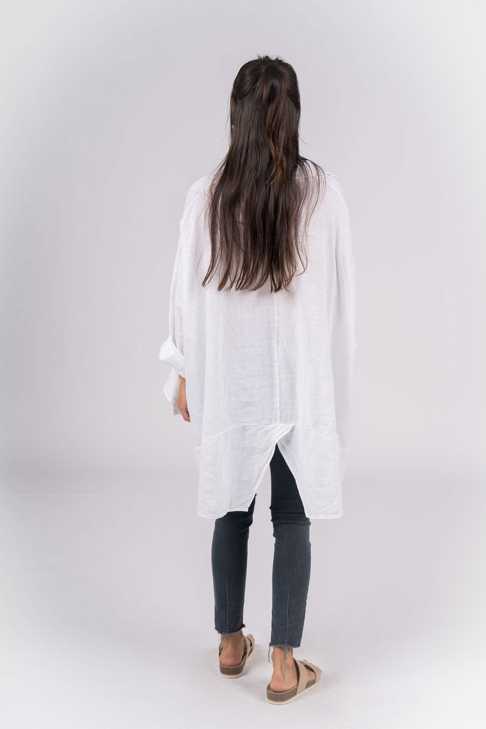 Montaigne Francois Long Sleeve Button Up Linen Shirt White7