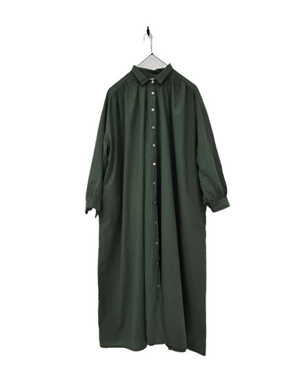 Montaigne Frederic Oversized Cotton Shirt Dress Forest Green