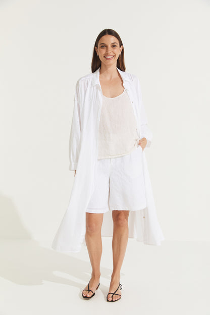 Montaigne Frederic Oversized Cotton Shirt Dress White1