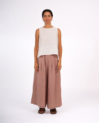 French Linen Culottes in Gingham