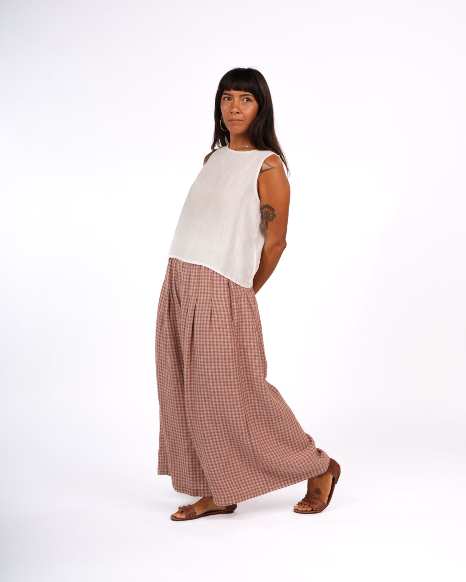 French Linen Culottes in Gingham