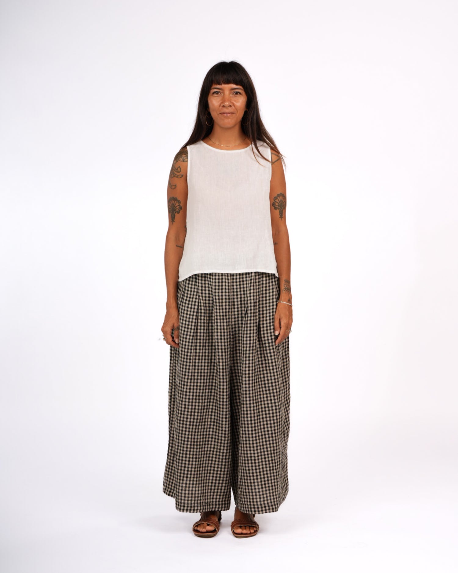 French Linen Culottes in Gingham