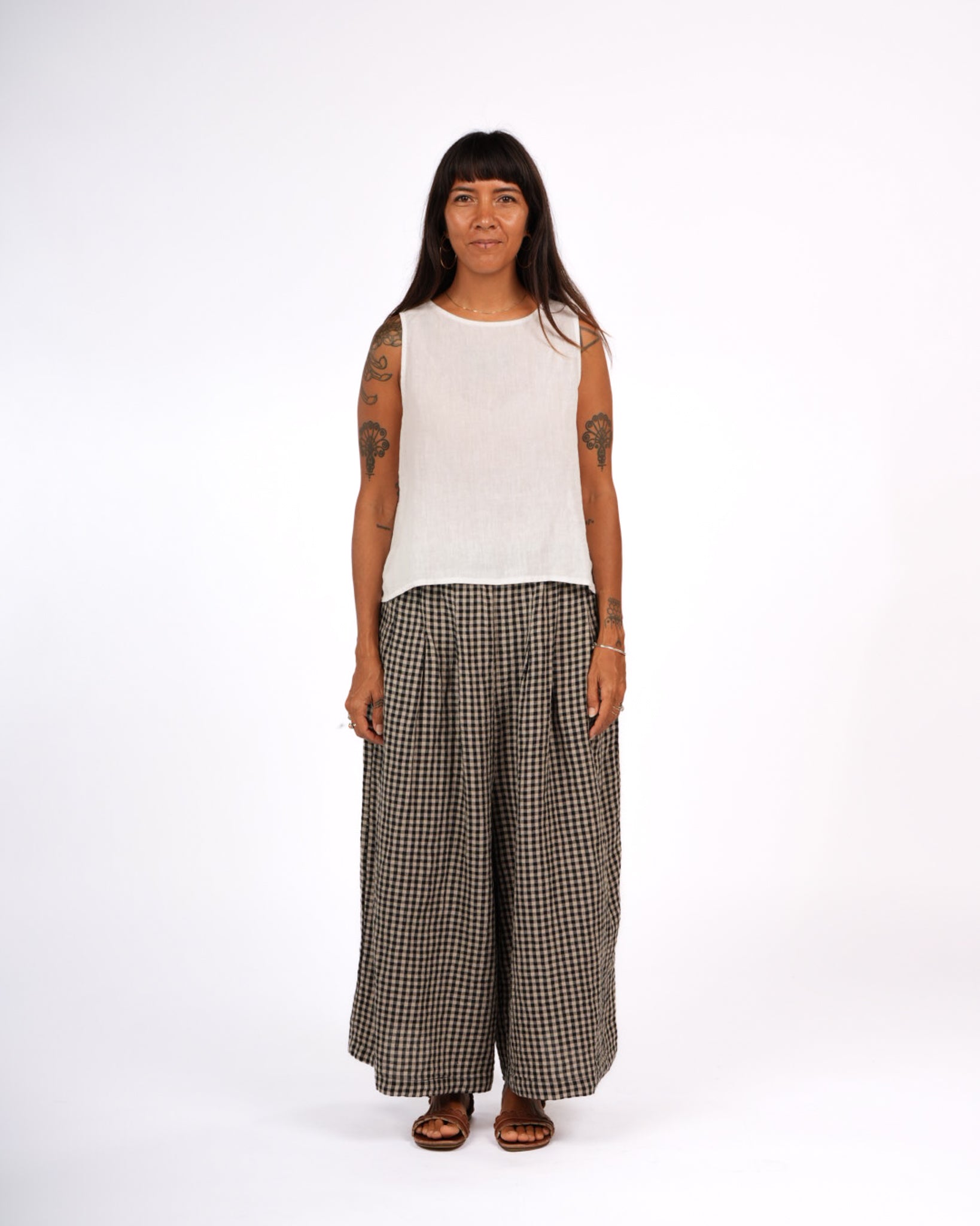 French Linen Culottes in Gingham