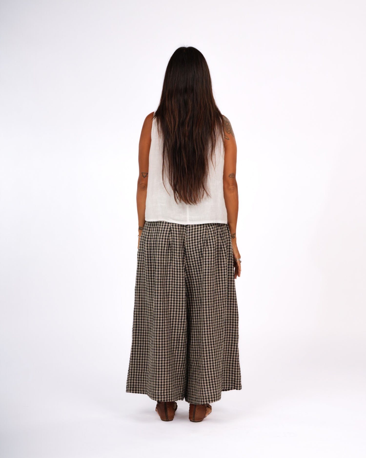 French Linen Culottes in Gingham