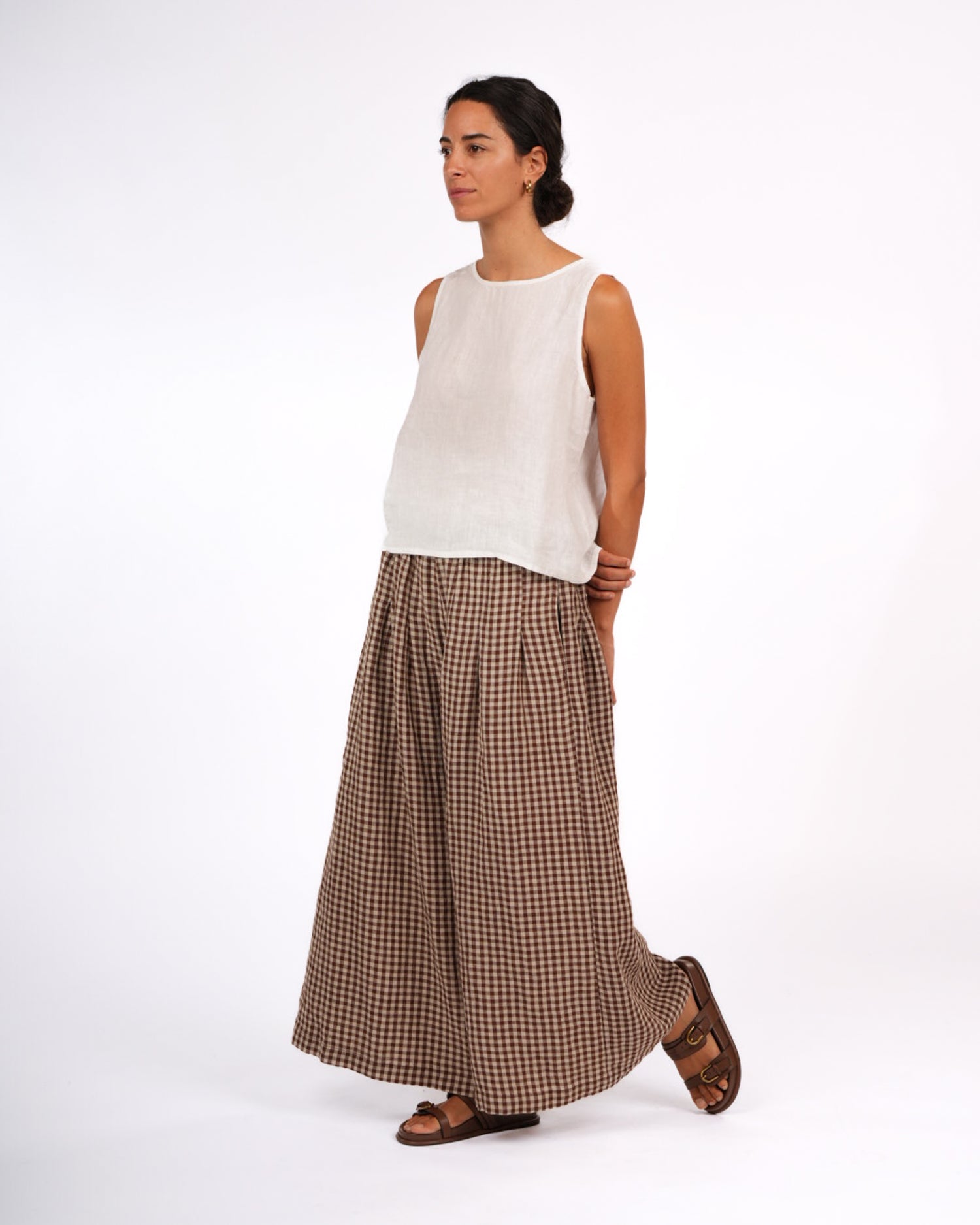 French Linen Culottes in Gingham