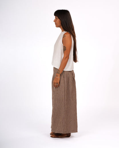 French Linen Culottes in Gingham