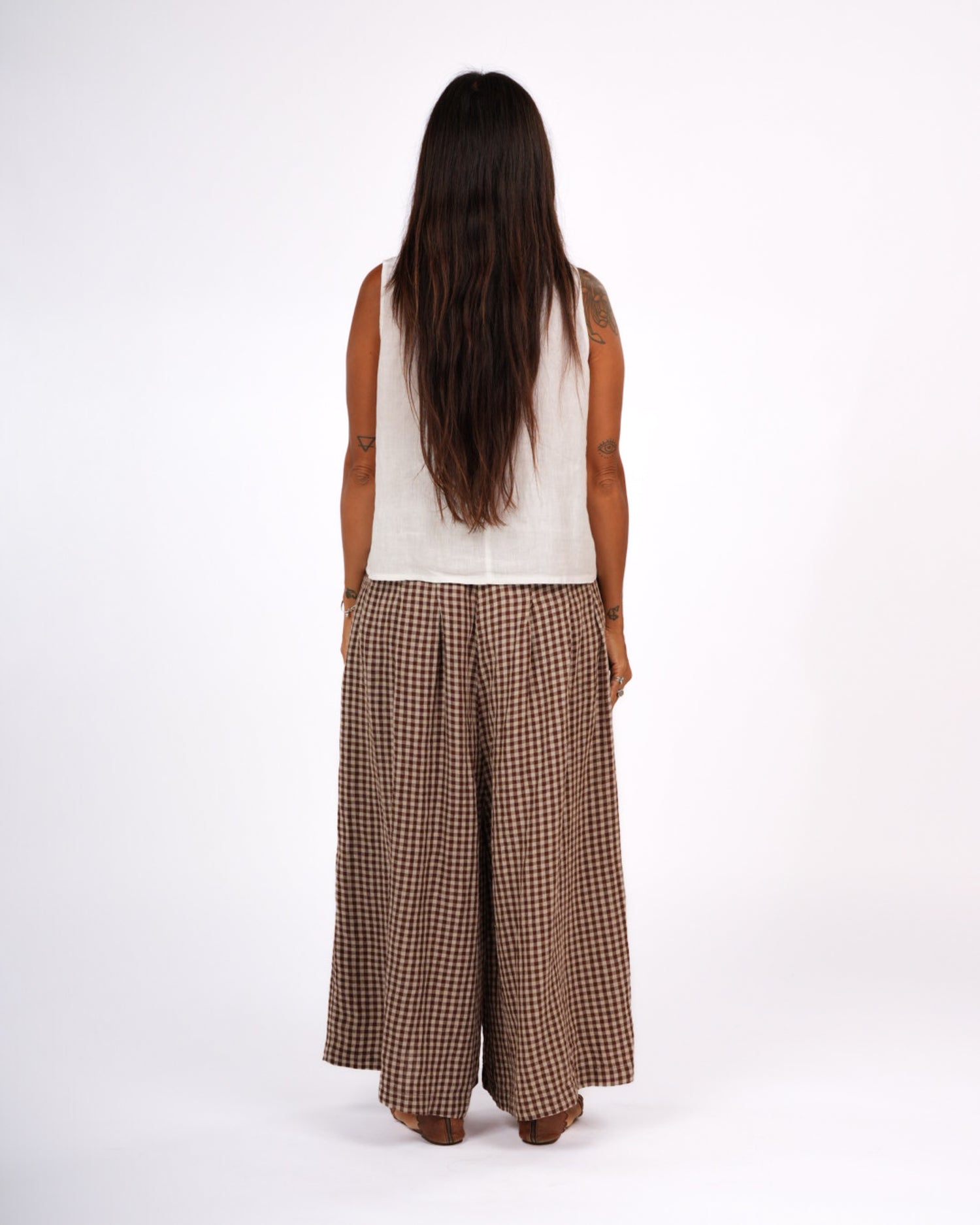 French Linen Culottes in Gingham
