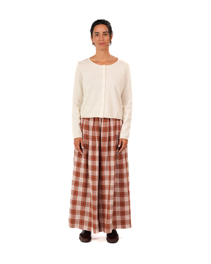 Montaigne French Linen Culottes in Clay Check6