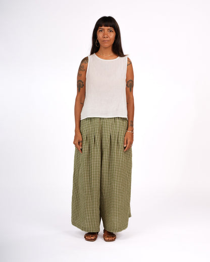 French Linen Culottes in Gingham