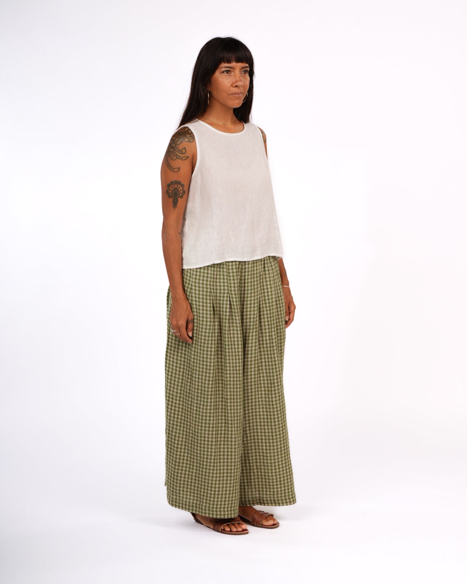 French Linen Culottes in Gingham