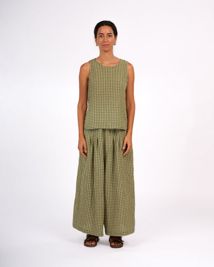 French Linen Culottes in Gingham