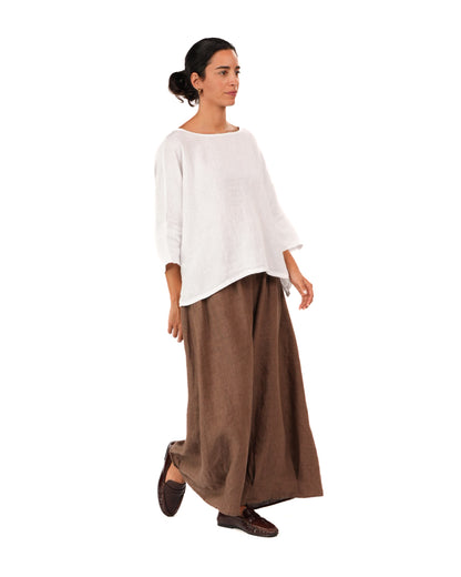 Montaigne French Linen Pants Drawstring Brown1