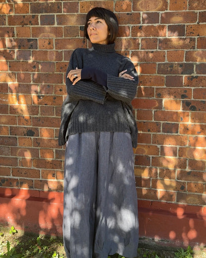 Eadie French Linen Pants with Drawstring