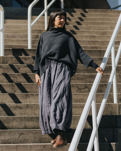Montaigne French Linen Pants Drawstring Inked