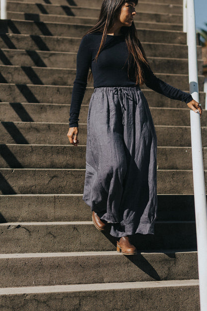 Eadie French Linen Pants with Drawstring