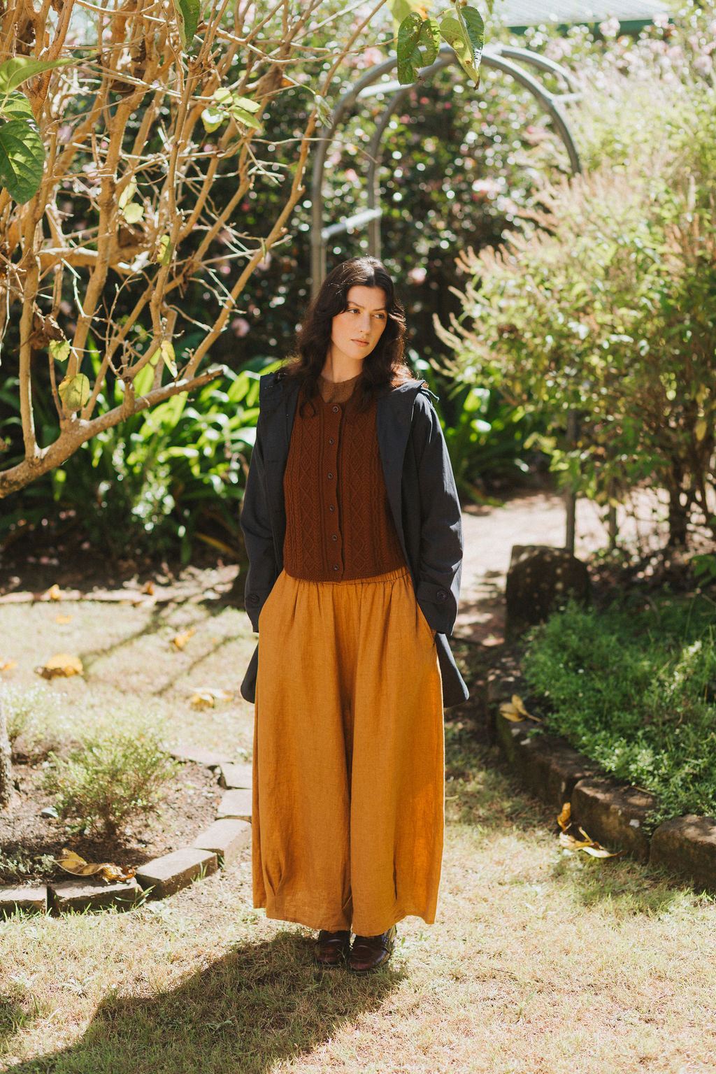 Montaigne French Linen Pants Drawstring Toast3