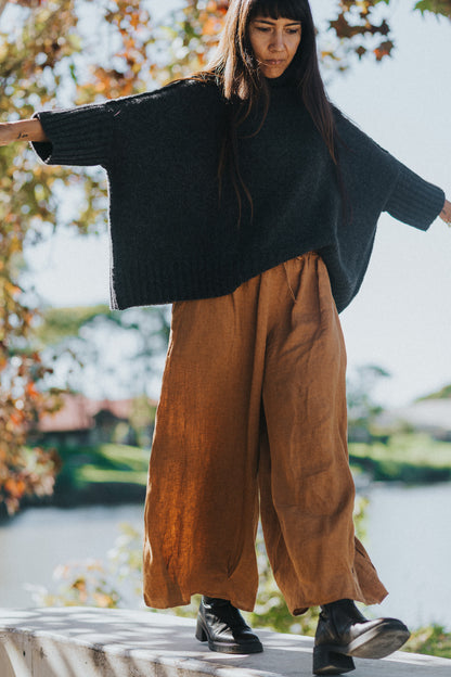 Montaigne French Linen Pants Drawstring Toast