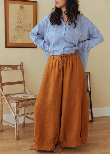 Montaigne Eadie French Linen Pants with Drawstring Toast8